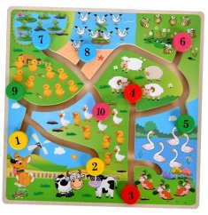 Montessori bludiště – dřevěná vzdělávací tabule pro děti - Zvířata