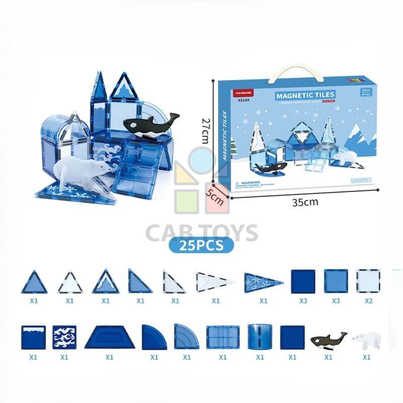 Magnetická stavebnice Ocean  sada 25ks – Magnetic Tiles