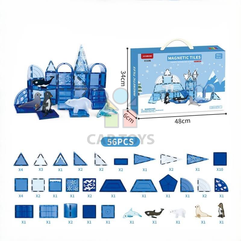 Magnetická stavebnice Ocean  sada 56ks – Magnetic Tiles