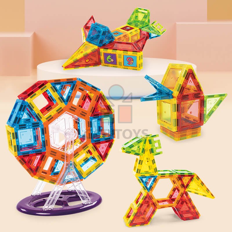 Magnetická stavebnica 140ks sada - Magnetic Tiles