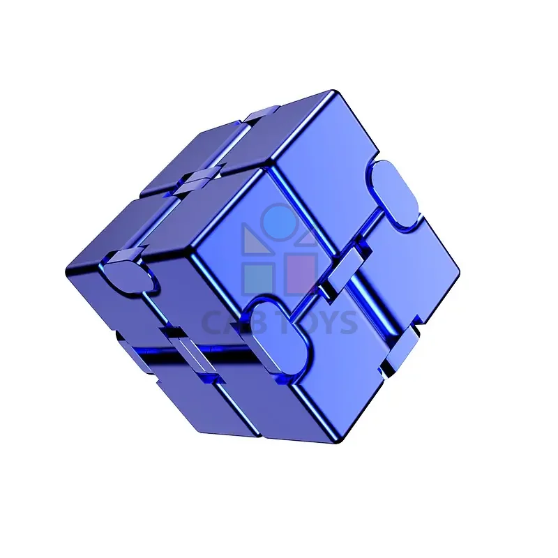 Infinity Cube Antistresová kocka kovová - modrá Modrá