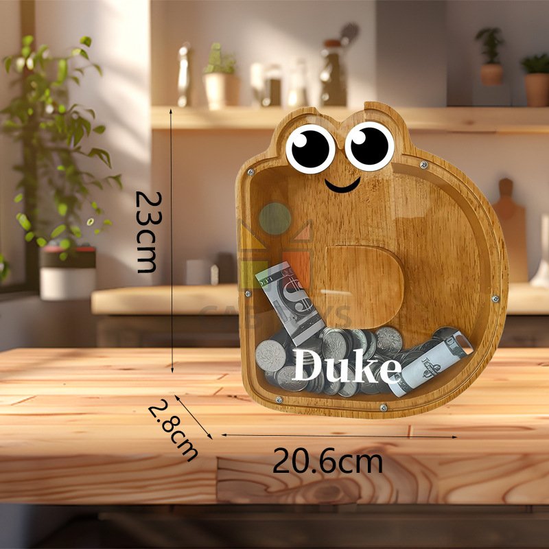 Pokladnička drevená - Písmenko D
