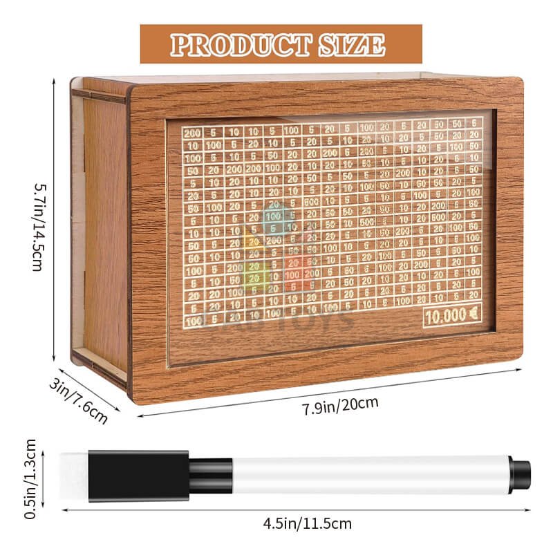 Pokladnička na šetrenie peňazí 10 000€ na opakované použitie