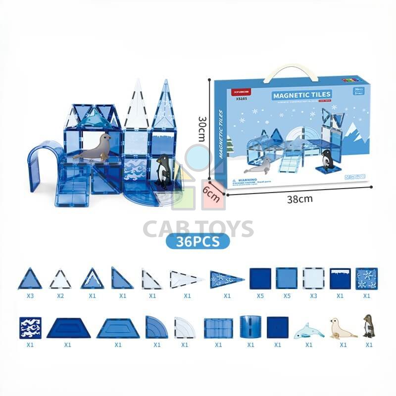 Magnetická stavebnice Ocean  sada 36ks – Magnetic Tiles