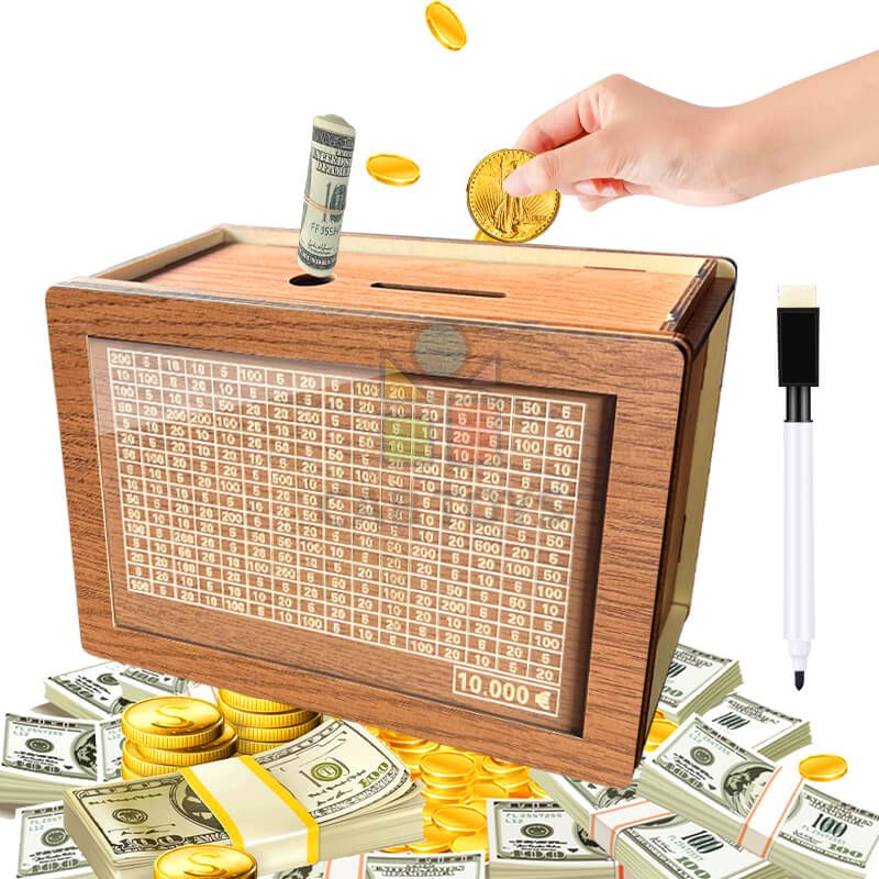 Pokladnička na šetrenie peňazí 10 000€ na opakované použitie