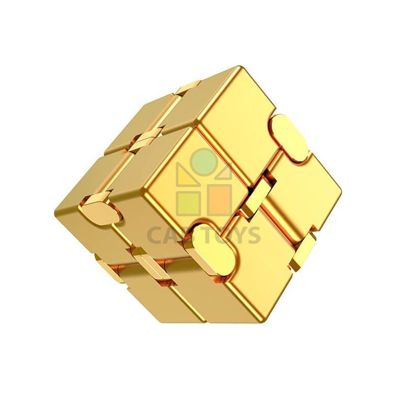 Infinity Cube Antistresová kostka kovová - zlatá