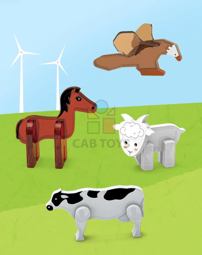 Magnetická stavebnica Farm sada 46ks - Magnetic Tiles