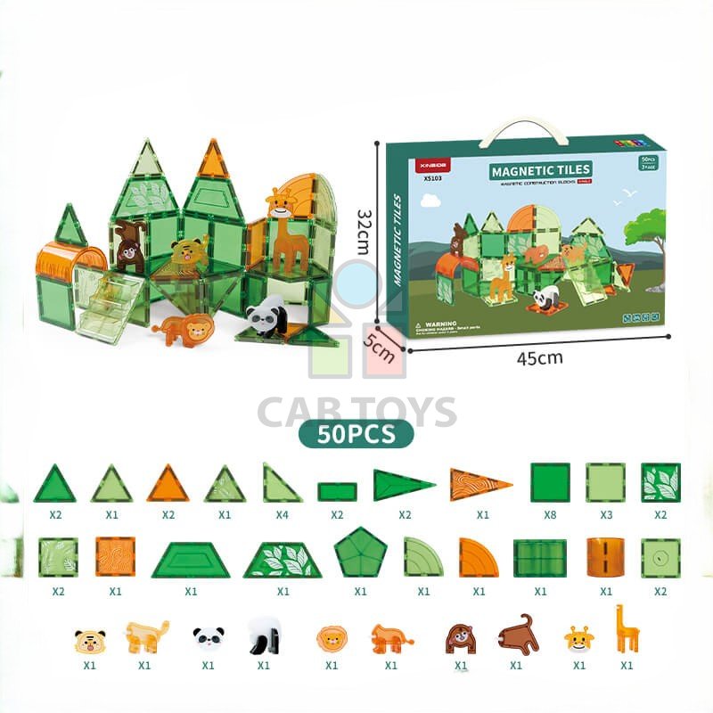 Magnetická stavebnice Animal sada 50ks – Magnetic Tiles