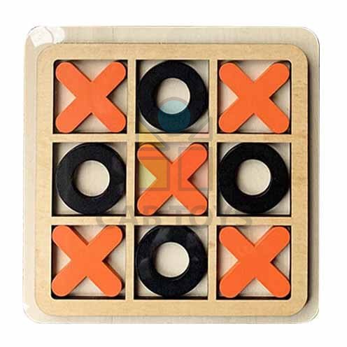 Piškotky nebo XO dřevěná desková hra červeno černé provedení