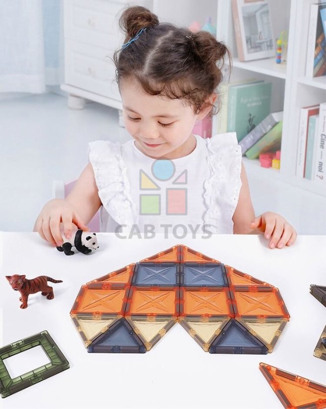 Magnetická stavebnice natural  100ks – Magnetic Tiles
