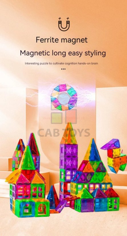 Magnetická stavebnica - 32ks + box