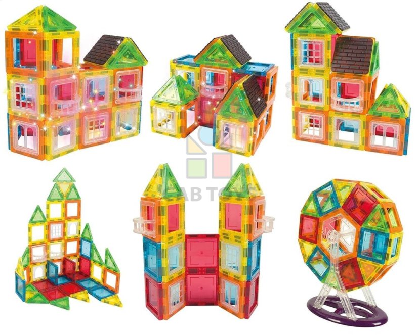 Magnetická stavebnica 70ks sada - Magnetic Tiles