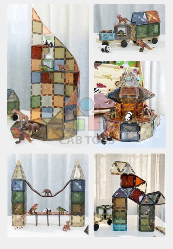 Magnetická stavebnice natural  100ks – Magnetic Tiles
