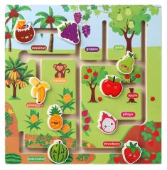 Montessori bludisko – drevená vzdelávacia tabuľa pre deti - Fruits