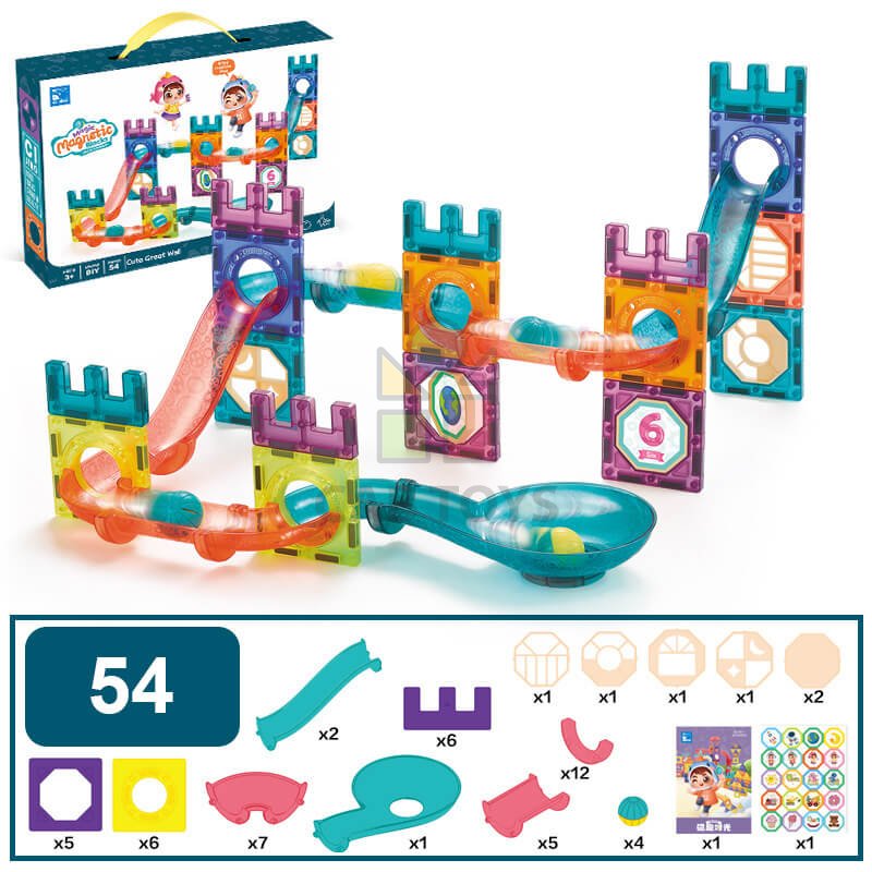 送料無料54 PCS Magnetic Blocks, Large Magnetic Building Blocks for Toddlers 1-3, Mo Magnetic Blocks Building, 54 Pcs Magnetic Toys for Kids Toddlers Boys and  Adults Construction Stacking kits, Creative and Educational Building Blocks