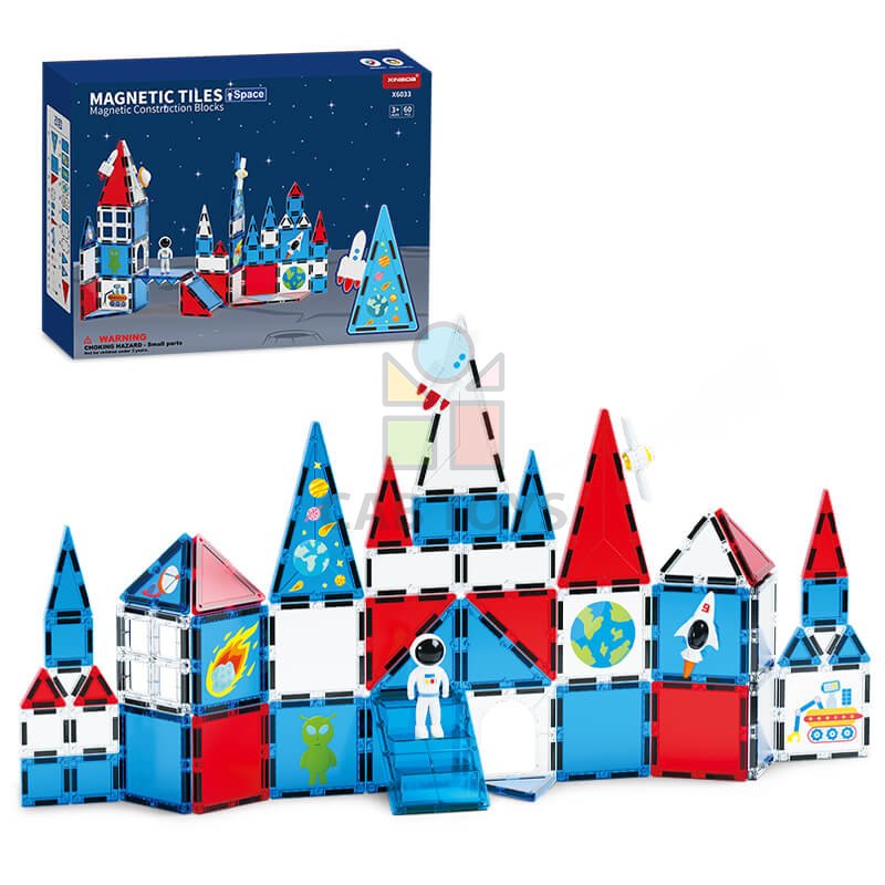 Magnetická stavebnica Space 60ks - Magnetic Tiles