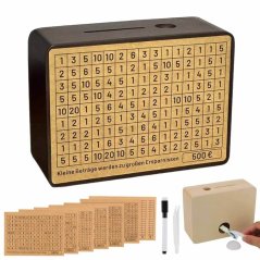 Pokladnička na šetrenie peňazí od 500 do 10 000€ - hnedá