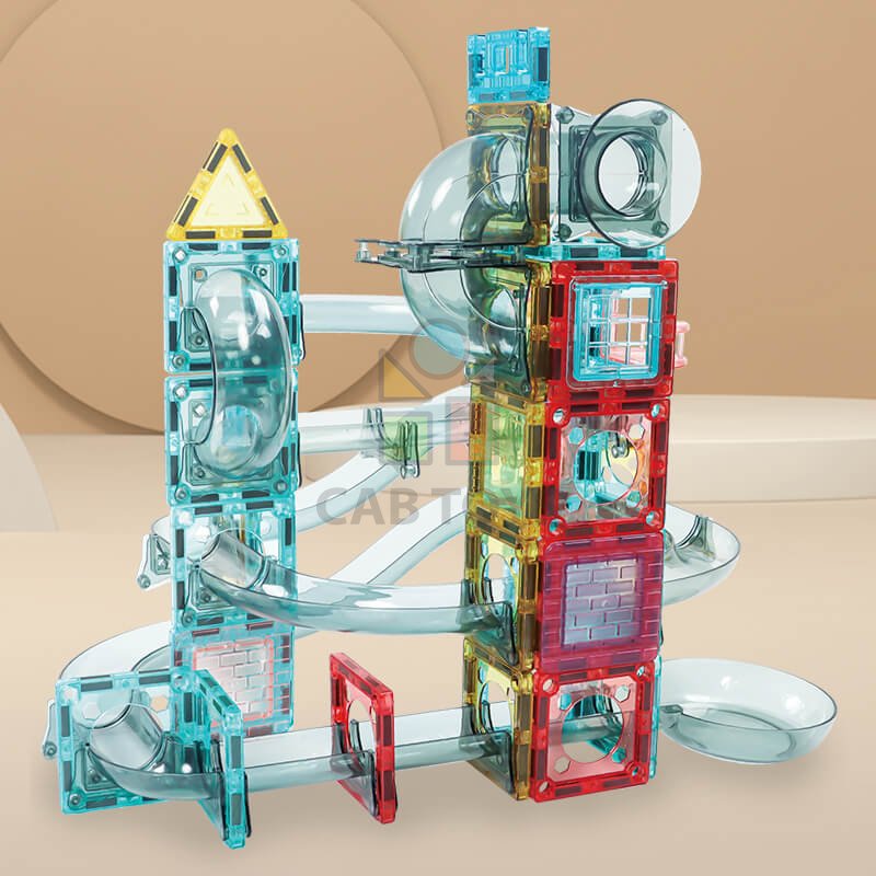Magnetická stavebnice Marble Roller 88ks sada - Magnetic Tiles