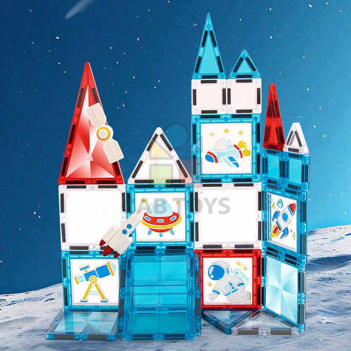 Magnetická stavebnica Window Art Space 90ks - Magnetic Tiles