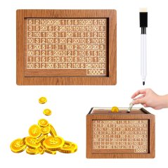 Pokladnička na šetrenie peňazí 1000€ na opakované použitie