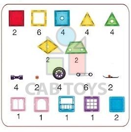 Magnetická stavebnica 48ks sada - Magnetic Tiles