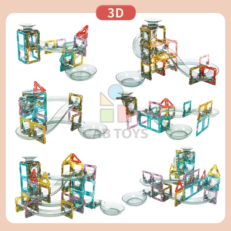 Magnetická stavebnice Marble Roller 38ks sada - Magnetic Tiles