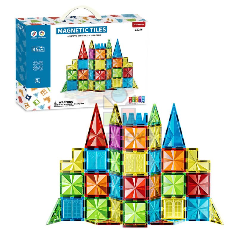 Magnetická stavebnice Diamond 45ks sada - Magnetic Tiles