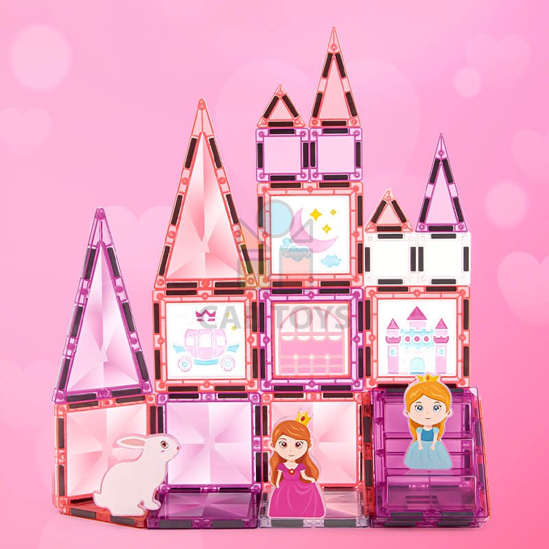 Magnetická stavebnica Window Art Castle 50ks - Magnetic Tiles