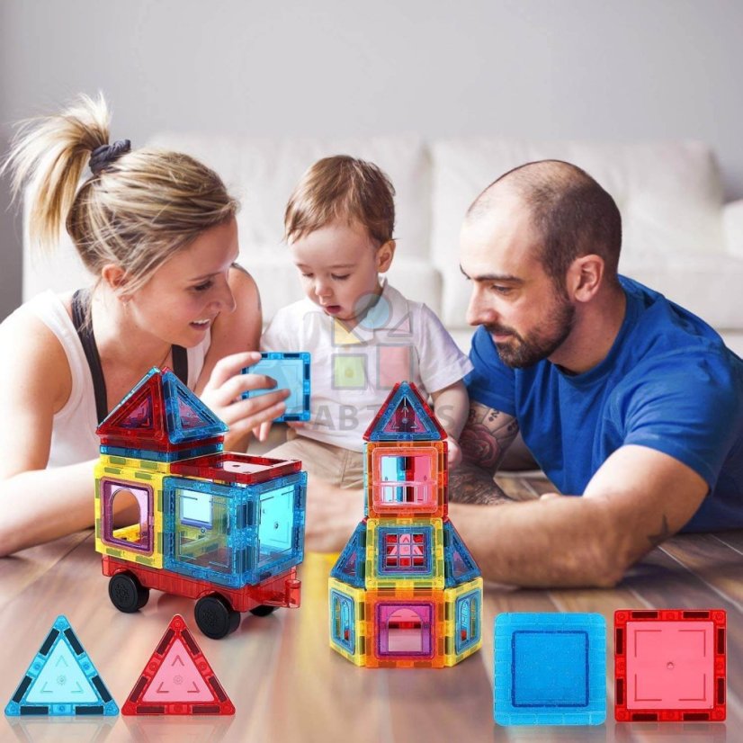 Magnetická stavebnice 45ks sada - Magnetic Tiles