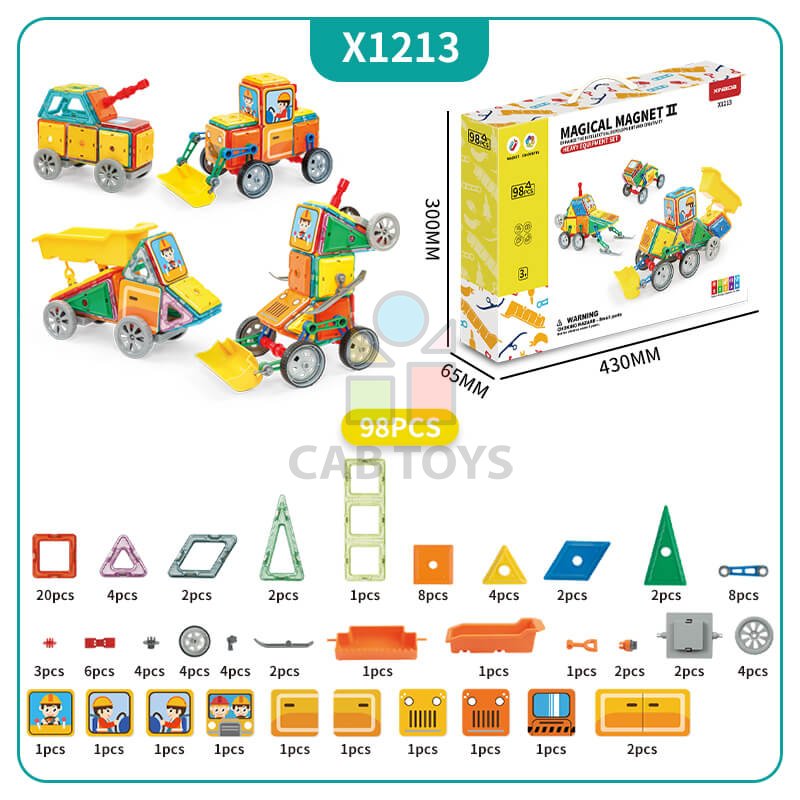Magnetická stavebnica Heavy Equipment set 98ks - Magical Magnet II
