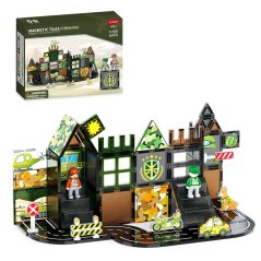 Magnetická stavebnica Military Camp Magnetic Tiles – vojenská základňa, 56 ks