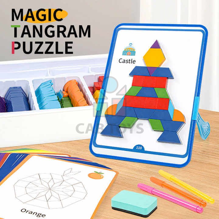 Magnetická stavebnica Magic Tangram Puzzle 128ks