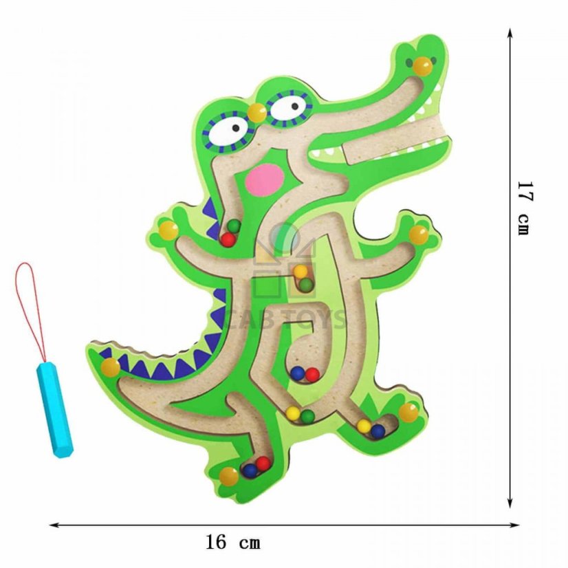 Dřevěné magnetické bludiště krokodýl