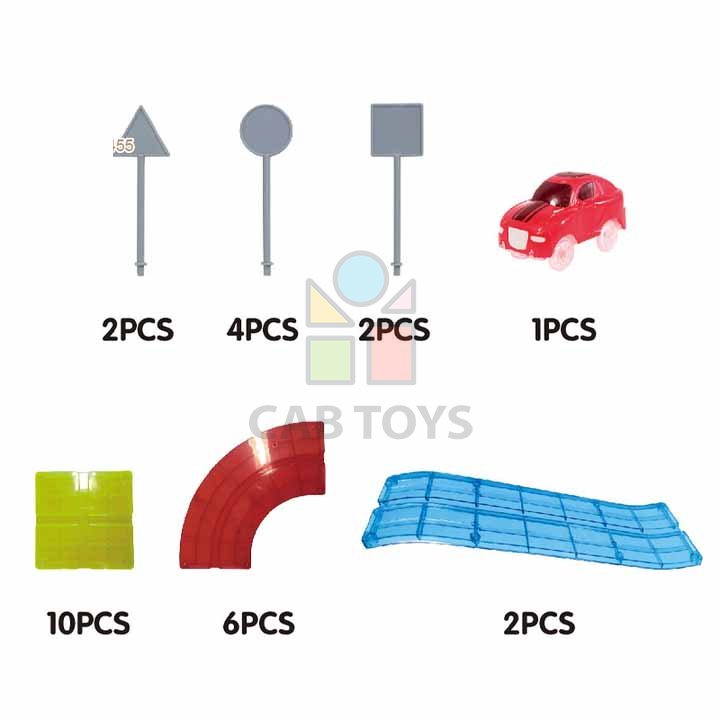 Magnetická stavebnica dráha 27ks - Mag Tiles Track