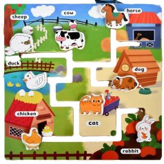 Montessori bludisko – drevená vzdelávacia tabuľa pre deti - Animal 2