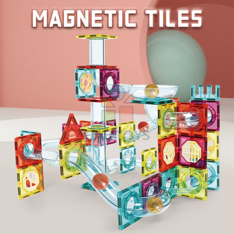 Magnetická stavebnice Marble Roller II 56ks sada - Magnetic Tiles