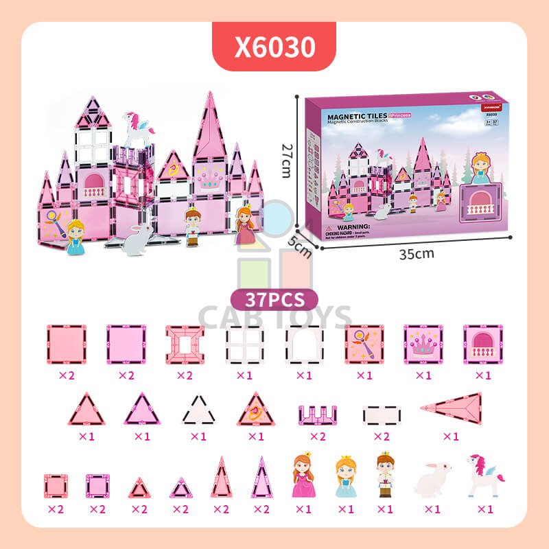 Magnetická stavebnica Princes 37ks - Magnetic Tiles