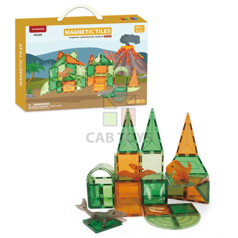 Magnetická stavebnice Dinosaur  sada 42ks – Magnetic Tiles