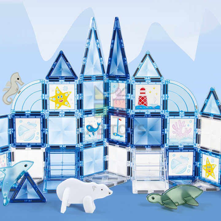 Magnetická stavebnica Window Art Ocean 40ks - Magnetic Tiles