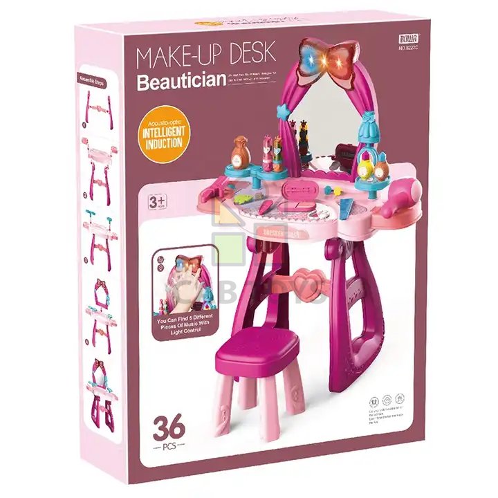 Baby Mix Detský toaletný stolík so stoličkou ružová