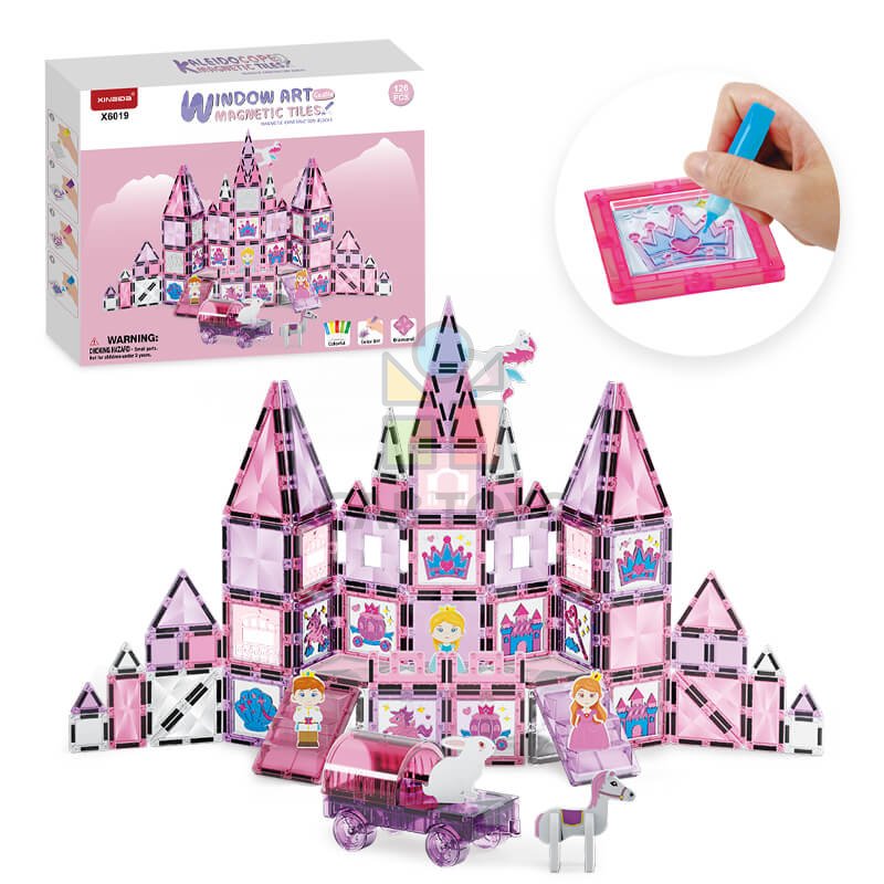 Magnetická stavebnica Window Art Castle 126ks - Magnetic Tiles