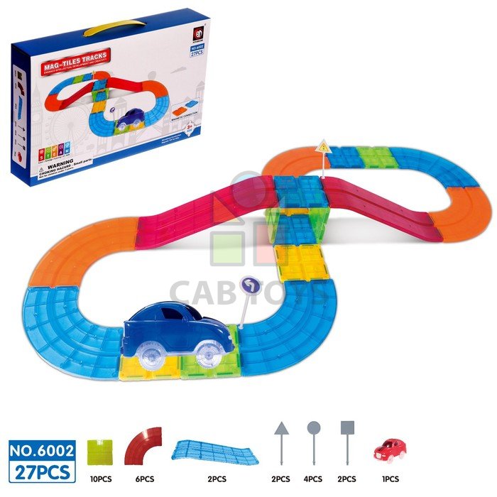 Magnetická stavebnica dráha 27ks - Mag Tiles Track
