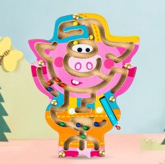 Dřevěné magnetické bludiště prasátko Dřevěné magnetické bludiště prasátko
