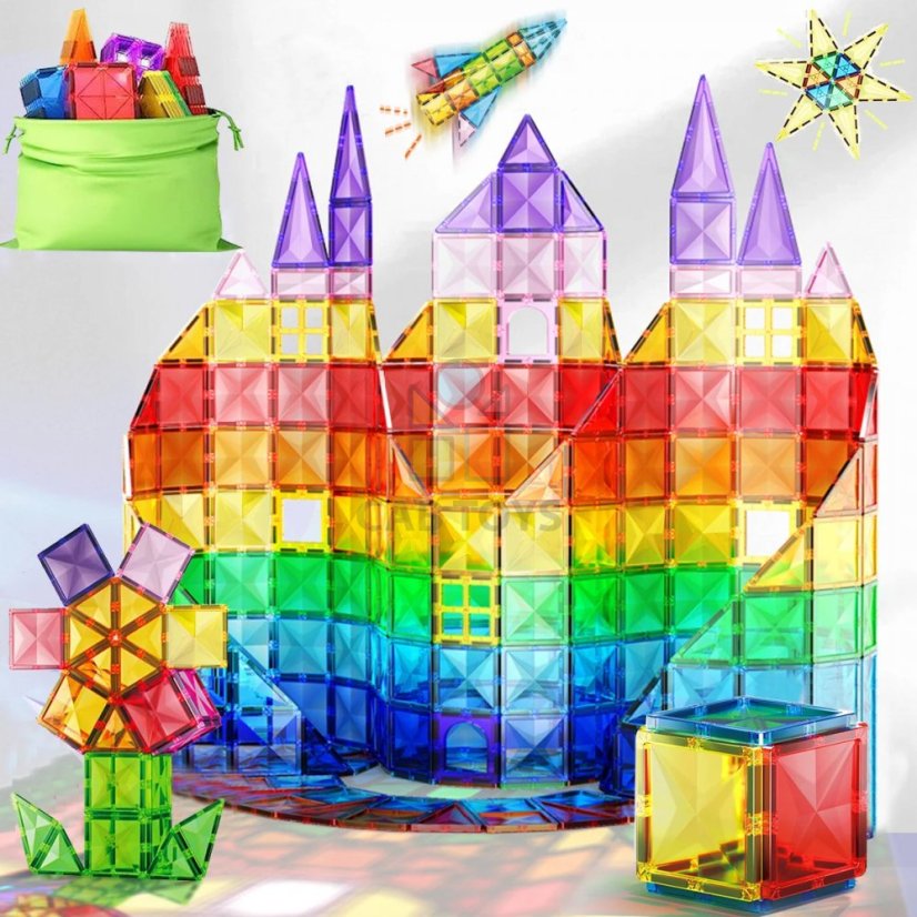 Magnetická stavebnice - 168 dílů + box