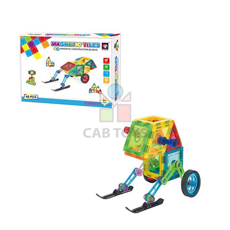 Magnetická stavebnica 48ks sada - Magnetic Tiles