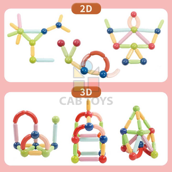 Magnetická stavebnice 32ks - Solid Color Magnetic Sticks