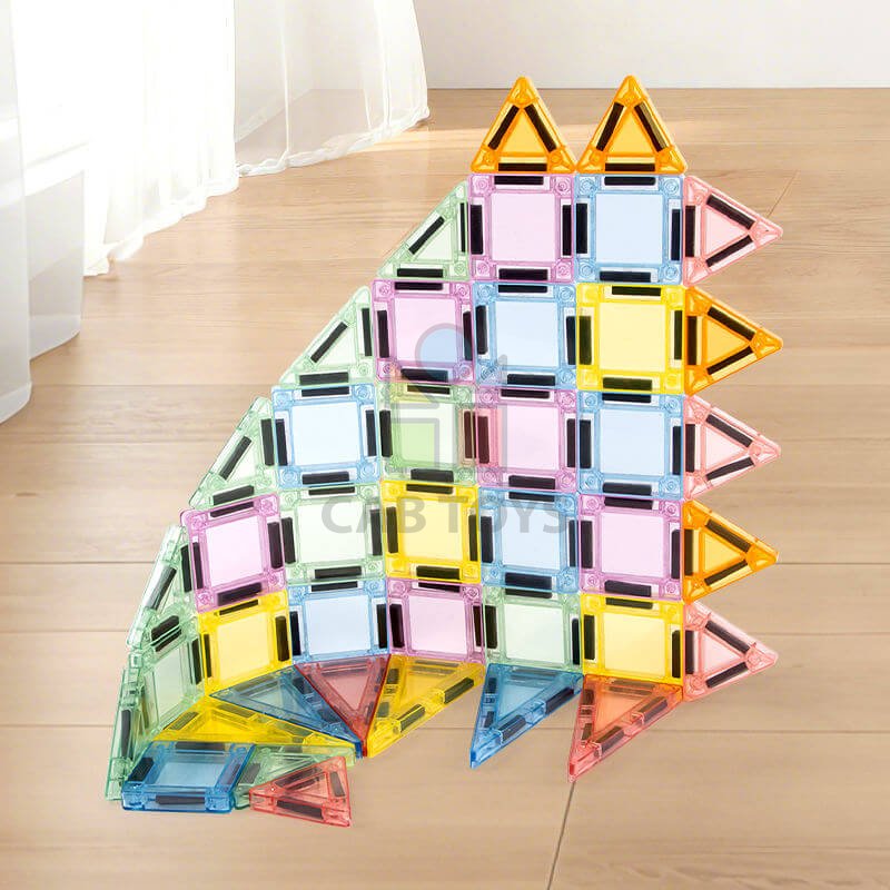 Magnetická stavebnice Magnetic Tiles Mini 42 ks v kovové dóze-KOPIE