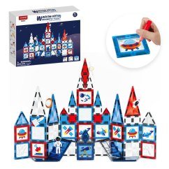 Magnetická stavebnice Window Art Space 90ks - Magnetic Tiles