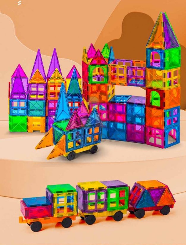 Magnetická stavebnice pro děti sada 120ks – Magnetic Tiles II