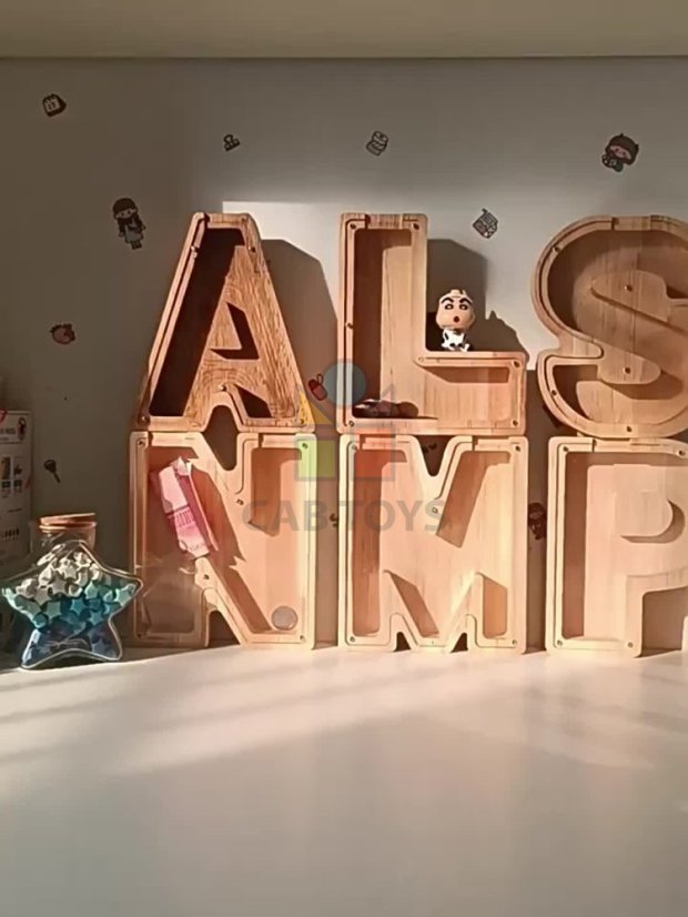 Pokladnička drevená - Písmenko V